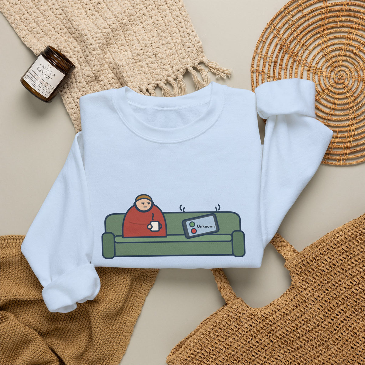 Unknown Number Sweatshirt, Let It Ring, Then Waited for the Text, Funny Couch Calm Crewneck