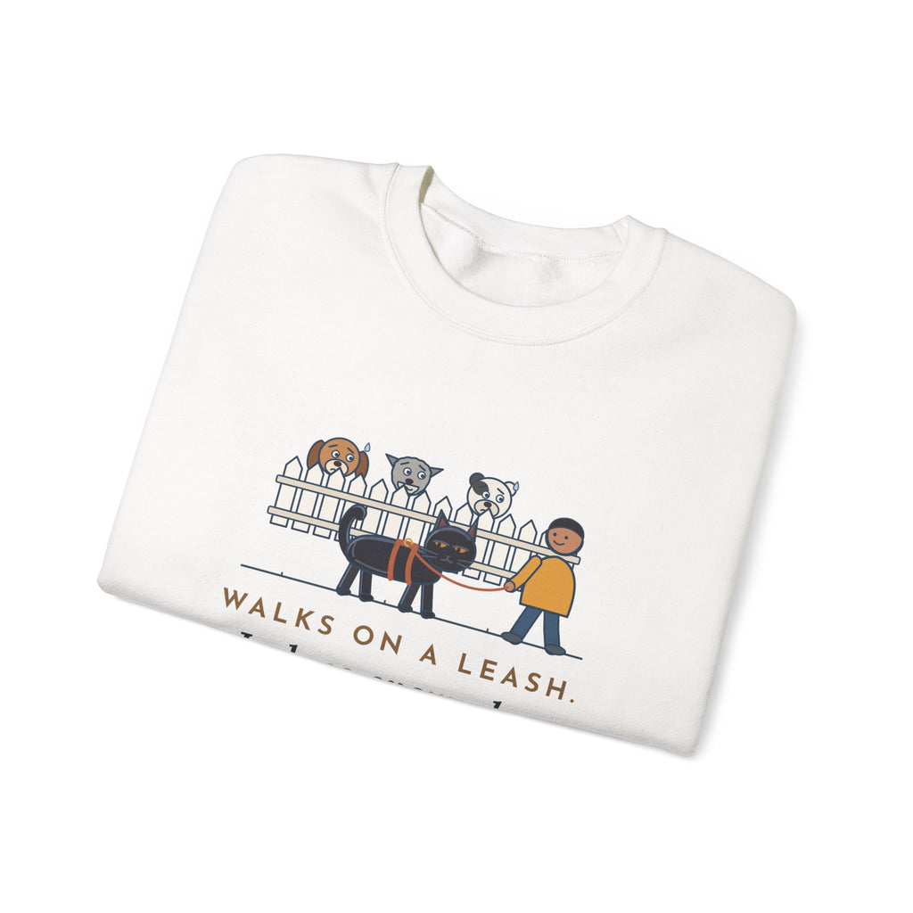 Bombay Cat Crewneck Sweatshirt - Walks on a Leash, Judges Every Dog