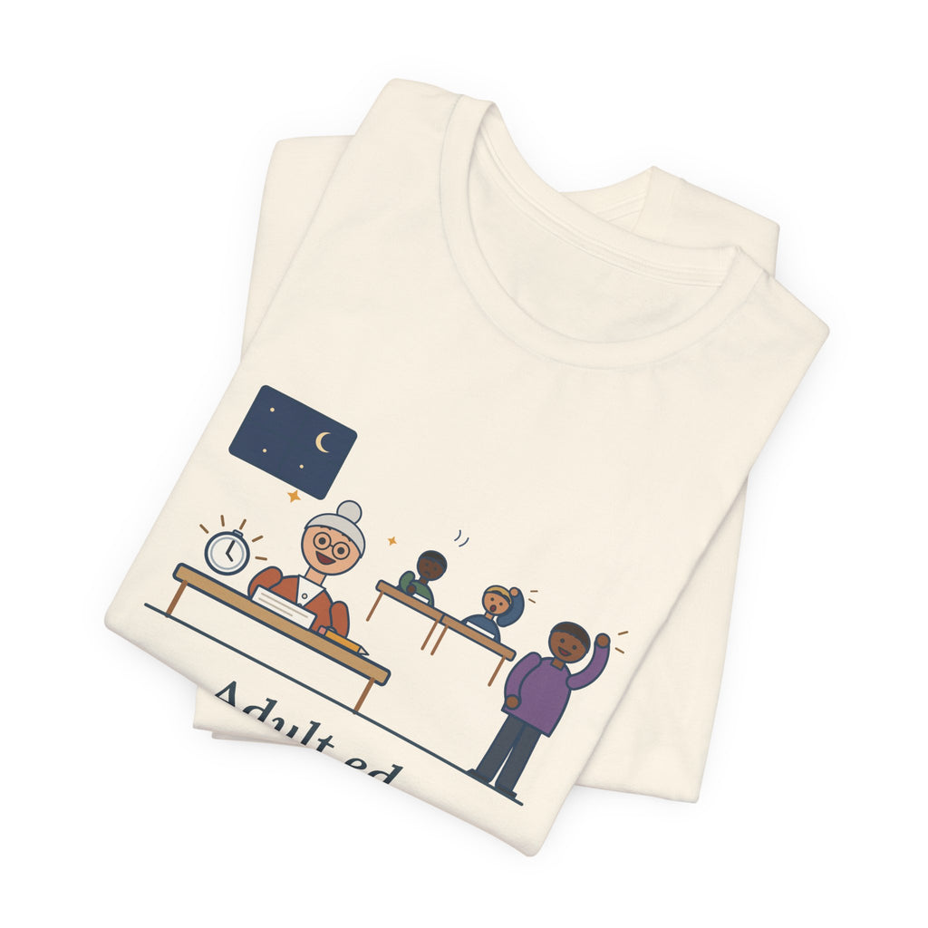 Adult Education Teacher T-Shirt - Adult Ed, a Grandmother Finished the Math Section First