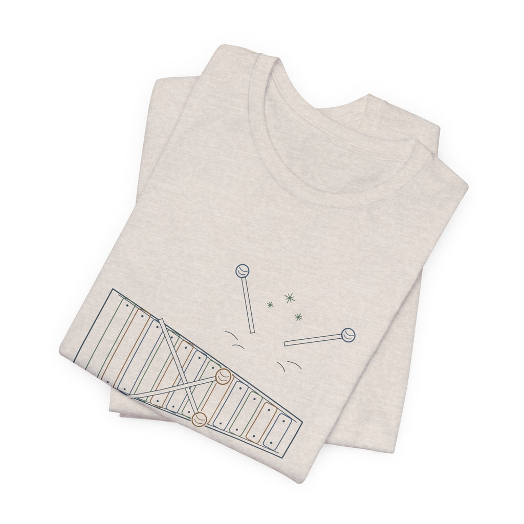 Elementary Music Teacher T-Shirt - Mallets Down, Eyes Up. Xylophone Classroom Tee