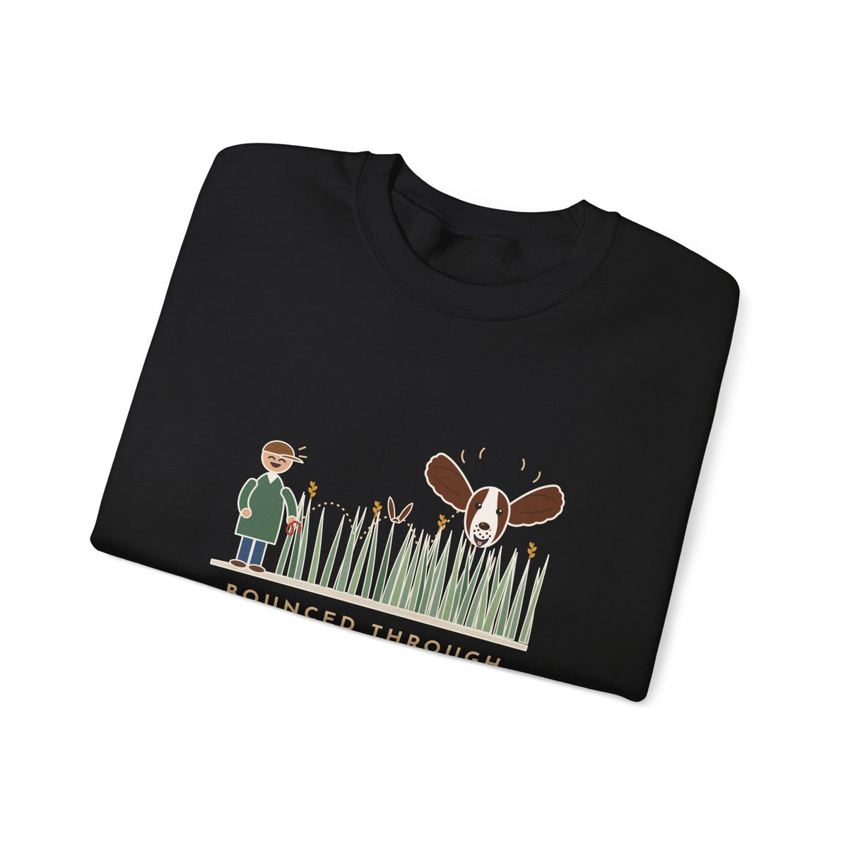 English Springer Spaniel Crewneck Sweatshirt - Only the Ears Showed in the Tall Grass Gift