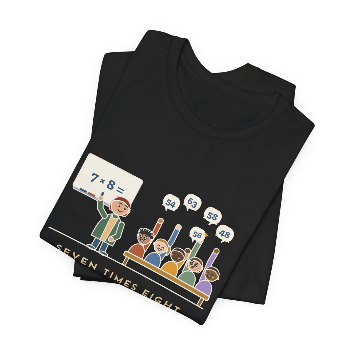 4th Grade Teacher T-Shirt - Seven Times Eight. Thirty Hands Up, Thirty Answers.