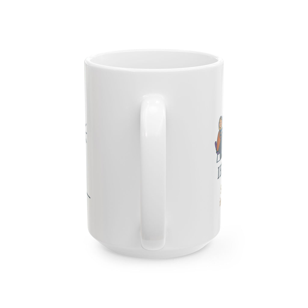 Large Special Education Teacher Mug 15oz - IEP Meeting, Seven Adults in Tiny Chairs