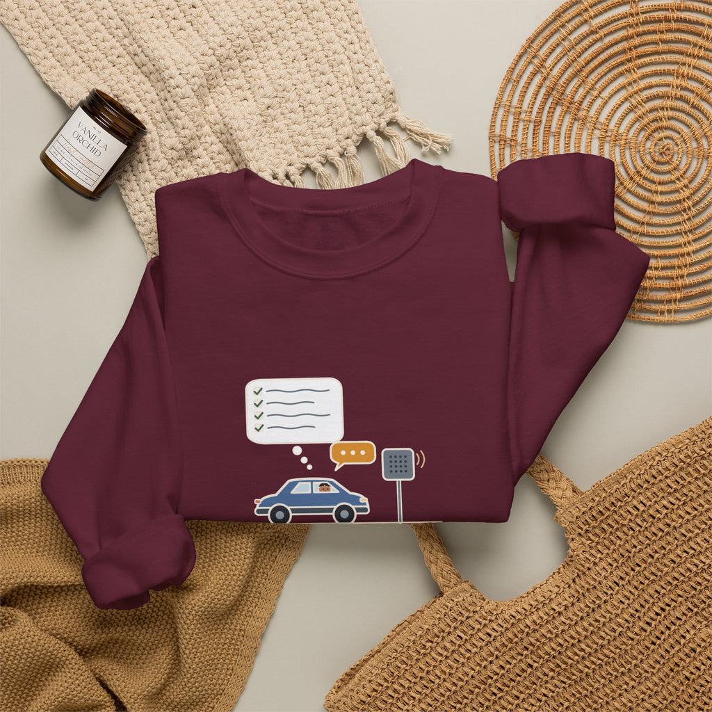 Funny Introvert Crewneck Sweatshirt - Rehearsed the Drive-Thru Order, Said Um