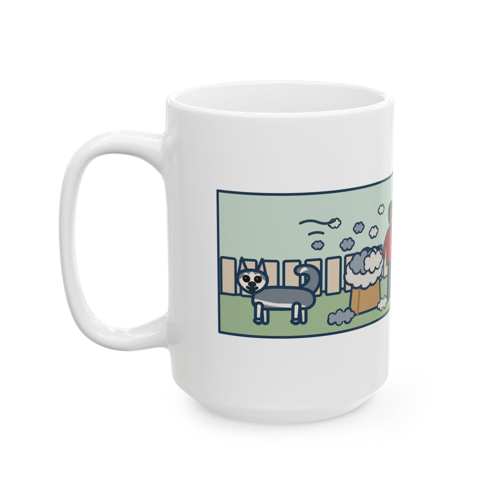 Shed One Winter Coat, We Filled a Grocery Bag with It 15oz Mug, Large Funny Pomsky Coffee Mug