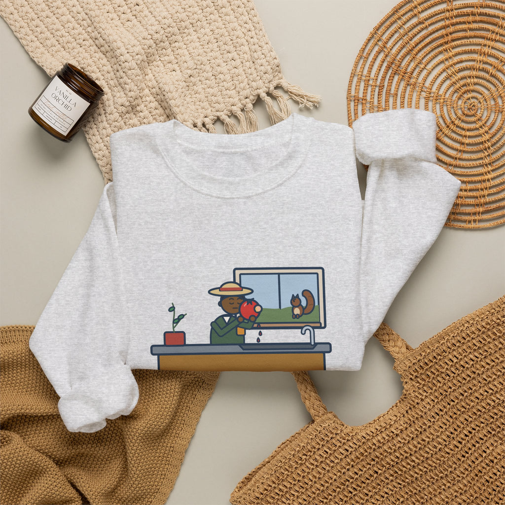 Saved One Tomato From the Squirrels Sweatshirt, Funny Gardener Crewneck with Sink Tomato