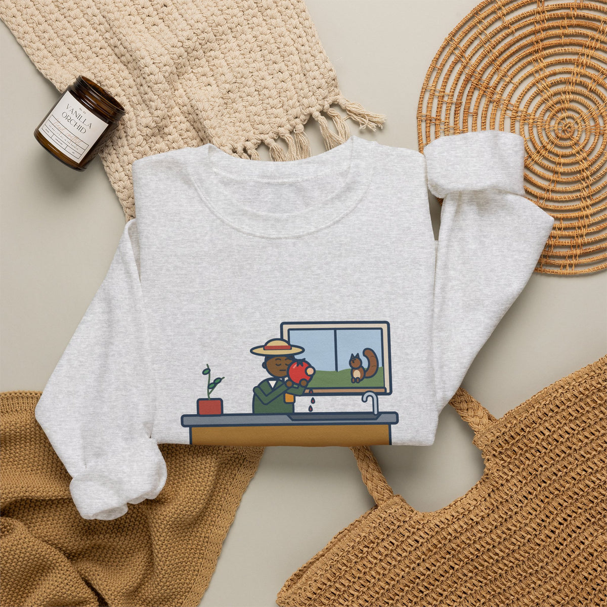Saved One Tomato From the Squirrels Sweatshirt, Funny Gardener Crewneck with Sink Tomato