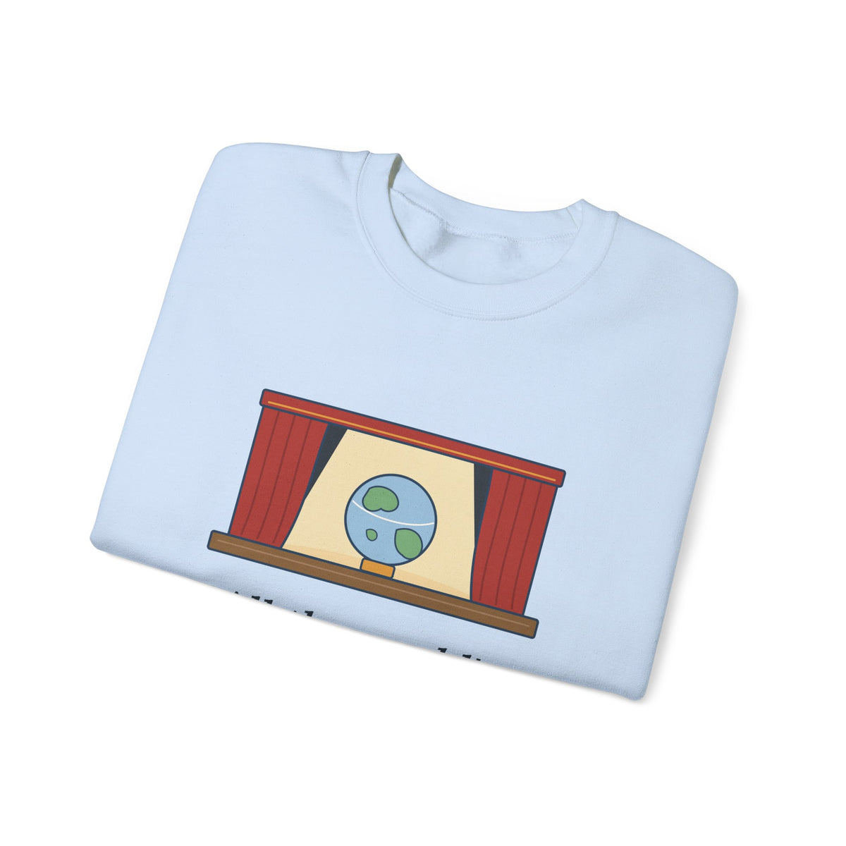 All the World's a Stage Sweatshirt, Theatre Shakespeare Quote Crewneck with Globe on Stage
