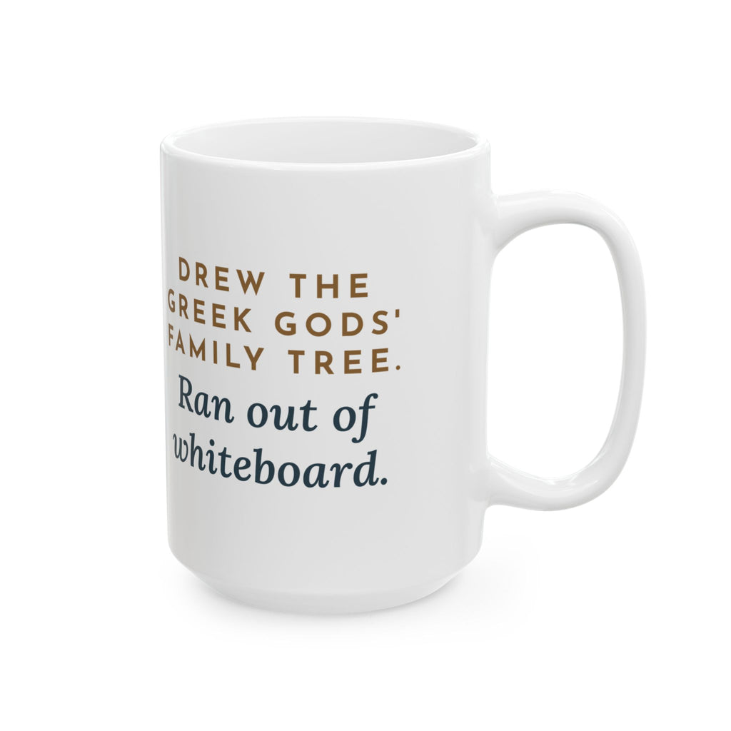 Large 15oz Mythology Teacher Mug - Greek Gods Family Tree Whiteboard Classics Gift