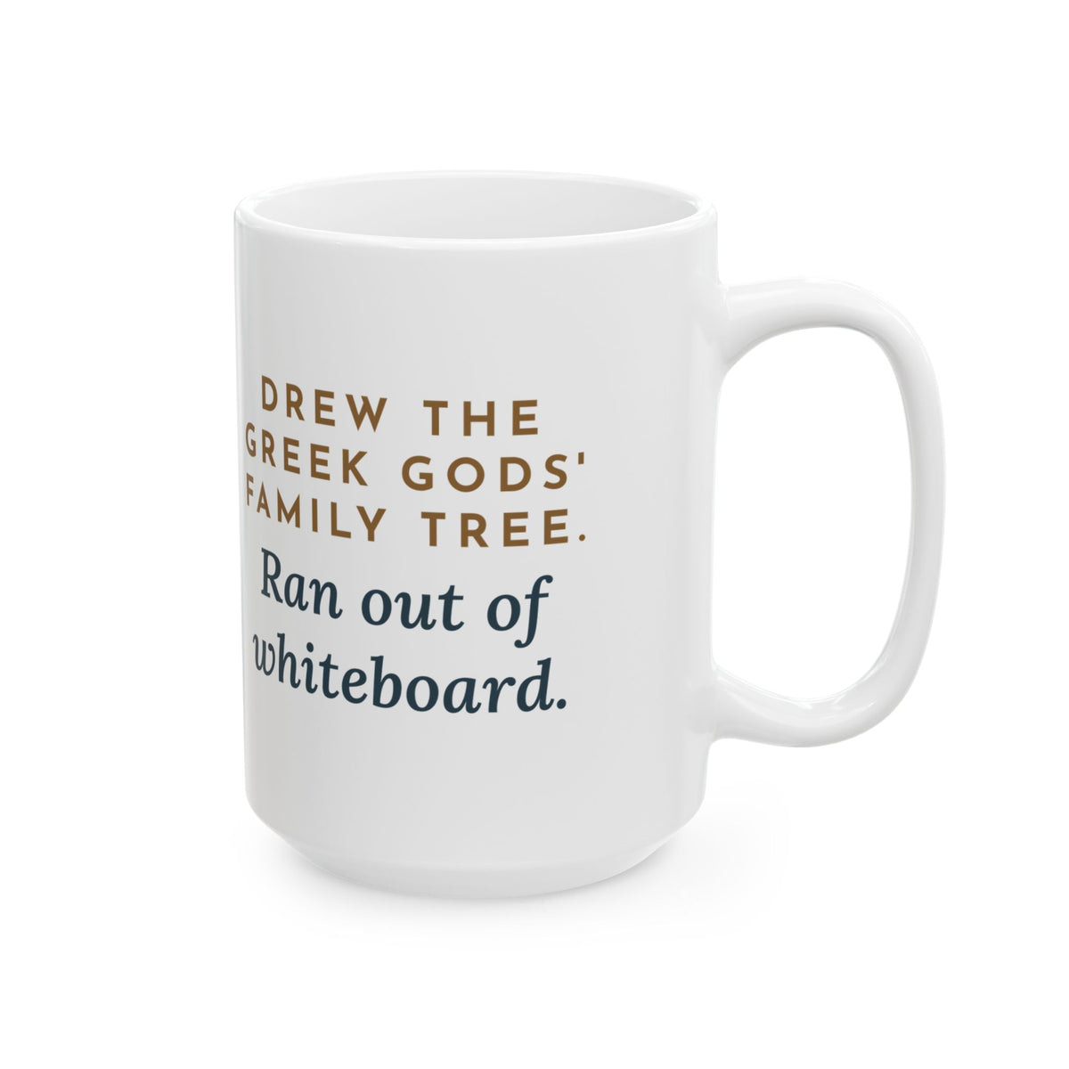 Large 15oz Mythology Teacher Mug - Greek Gods Family Tree Whiteboard Classics Gift