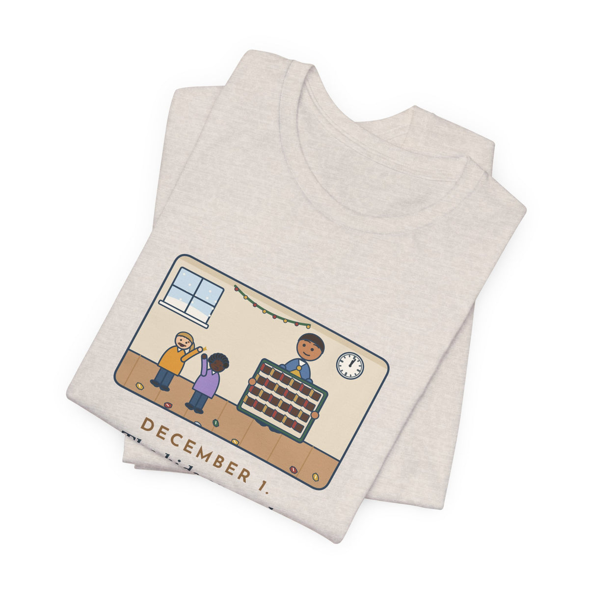 Funny Countdown Calendar T-Shirt, December 1, the Kids Opened All Twenty-Four Little Doors by Lunch, December Kitchen Tee