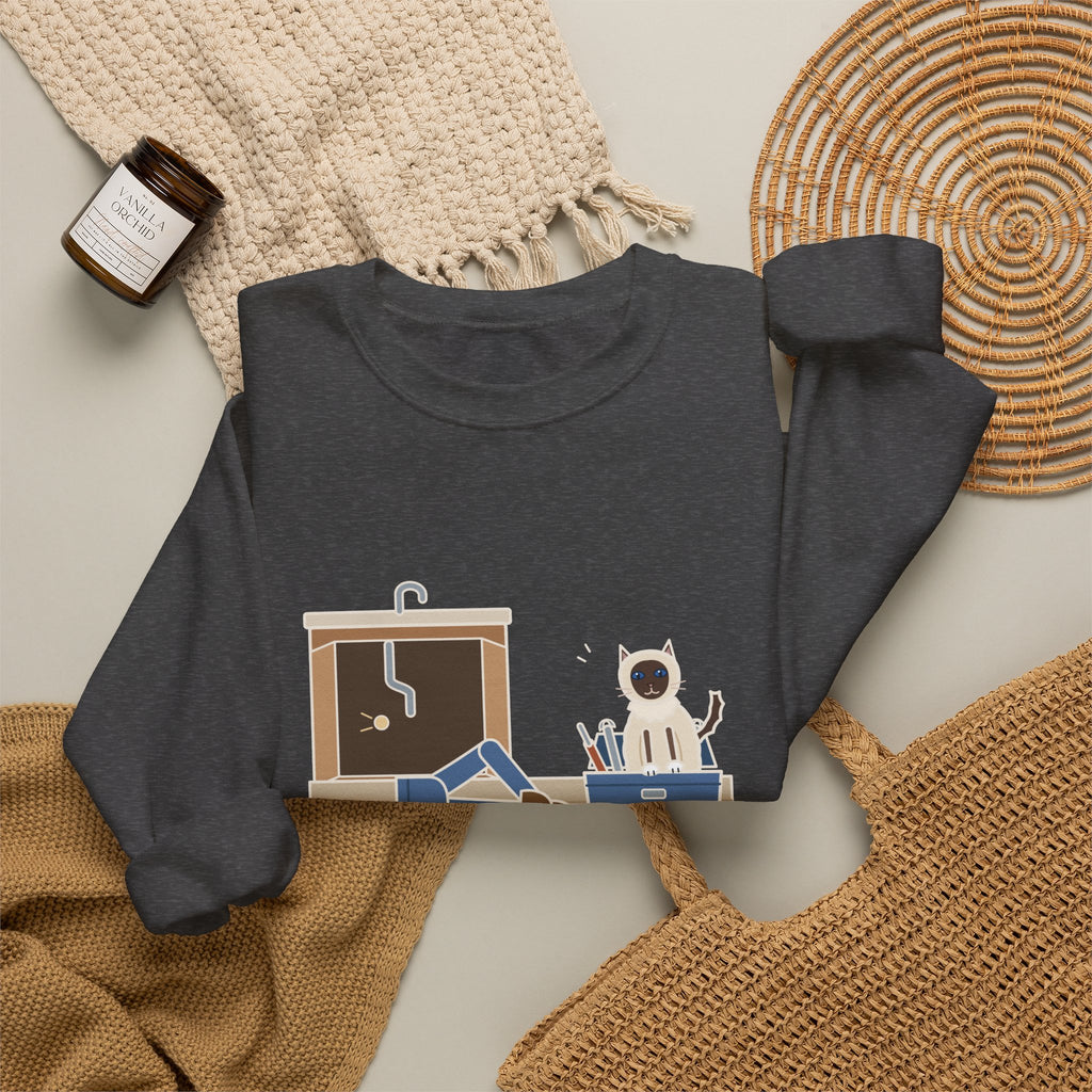 Birman Cat Crewneck Sweatshirt - Toolbox Seat for the Kitchen Sink Repair