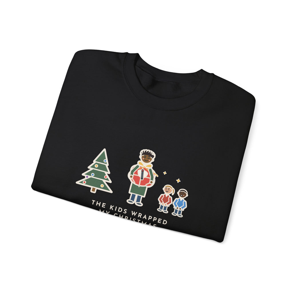 Christmas Present Sweatshirt, The Kids Wrapped It Themselves, It Was the TV Remote, Funny Proud Wrappers Crewneck