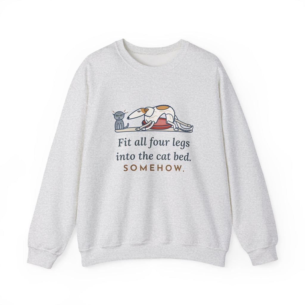 Borzoi Crewneck Sweatshirt - All Four Legs in the Cat Bed Sighthound Owner Gift