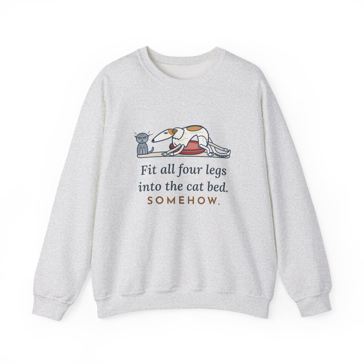 Borzoi Crewneck Sweatshirt - All Four Legs in the Cat Bed Sighthound Owner Gift