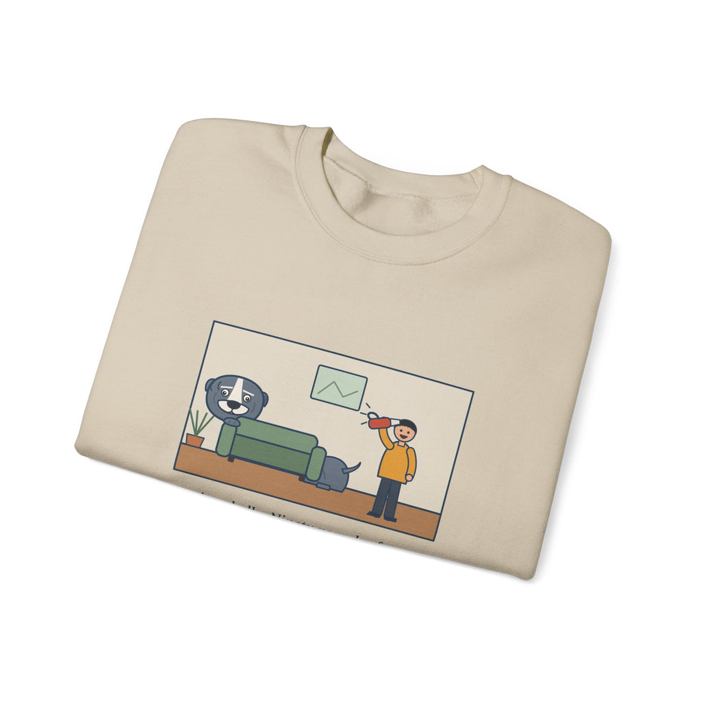 American Bully Sweatshirt, Ninety Pounds of Muscle, Runs from the Handheld Vacuum, Funny Couch Hideout Crewneck