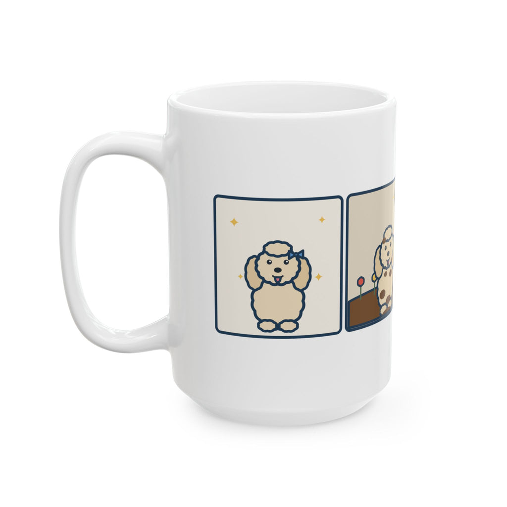 Came Home from the Groomer Looking Like a Lamb, Rolled in the Garden by Noon 15oz Mug, Large Funny Labradoodle Coffee Mug
