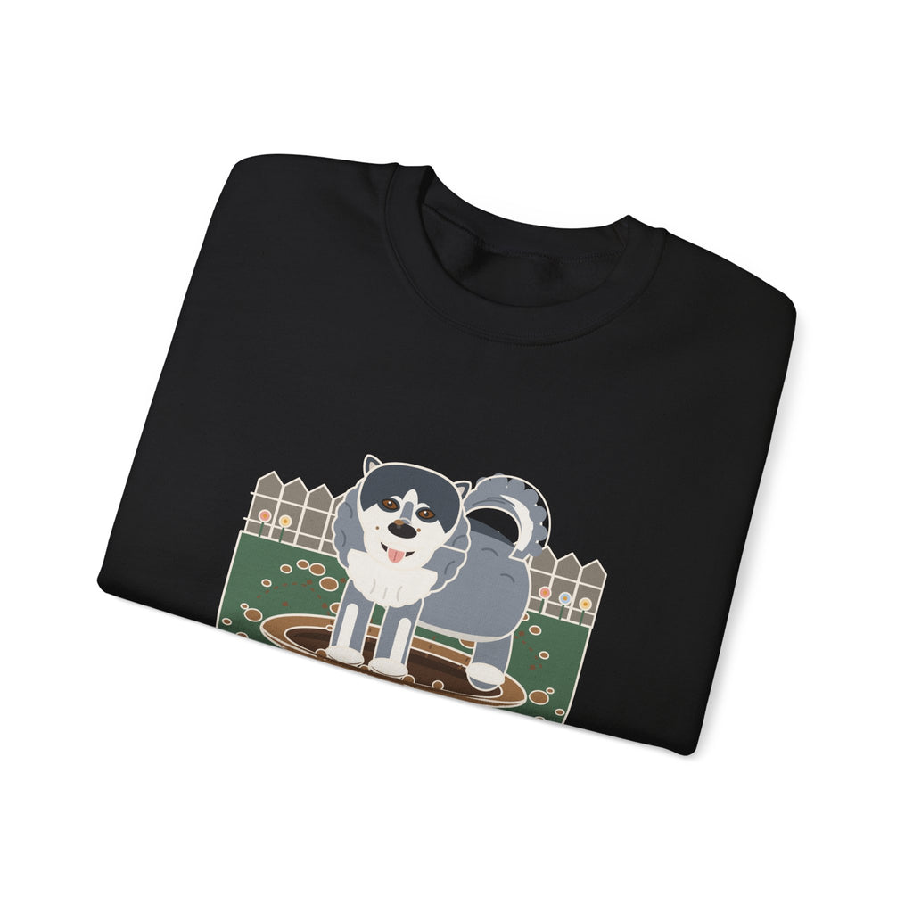 Alaskan Malamute Crewneck Sweatshirt - Malamute-Sized Backyard Crater Dog Owner Gift