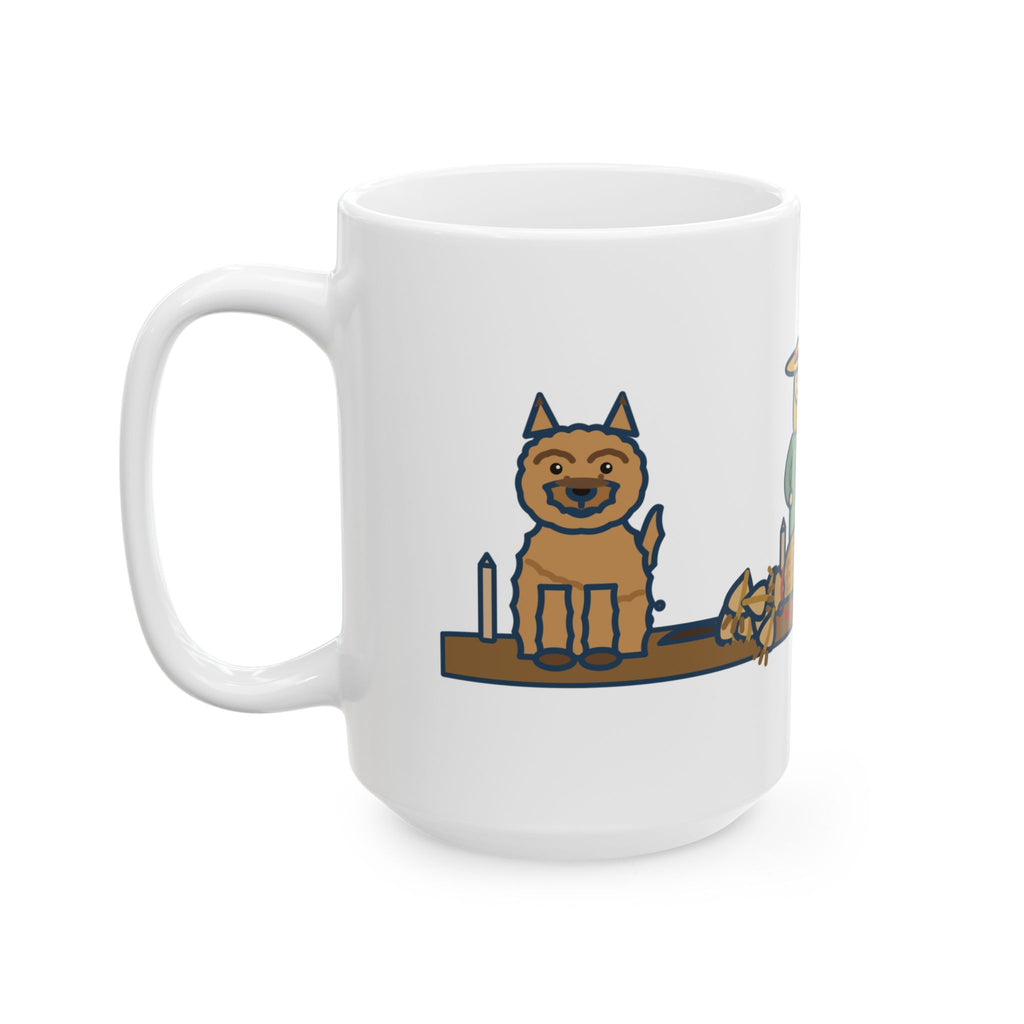 Large 15oz Cairn Terrier Mug - Tulip Bulbs Dug Up Garden Dog Gift