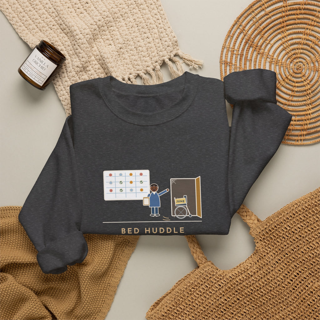 Bed Management Nurse Crewneck Sweatshirt - Three Beds and a Long-Lost Wheelchair