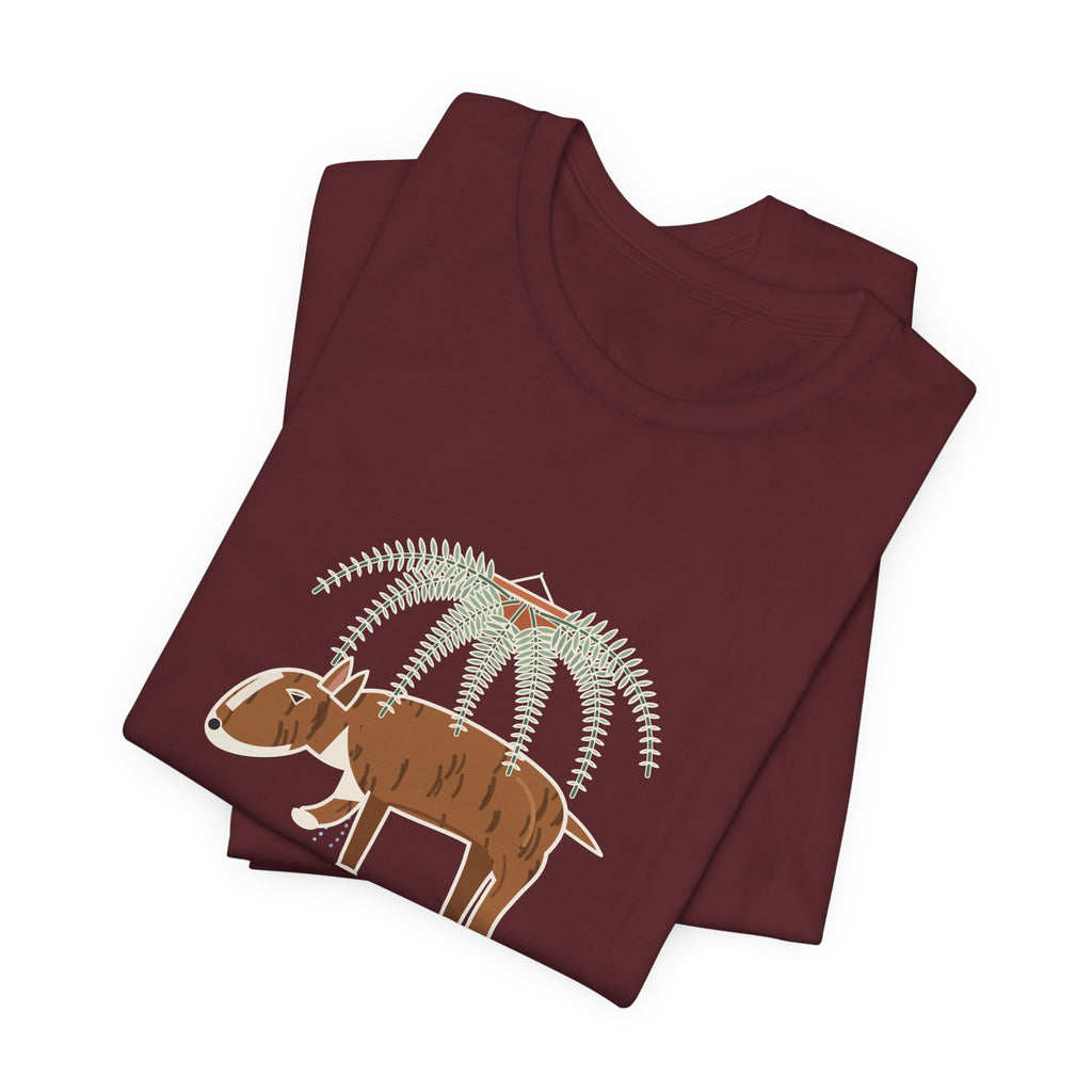 Bull Terrier T-Shirt - Trancing Under the Ferns Again Funny Ghost Walking Dog Tee