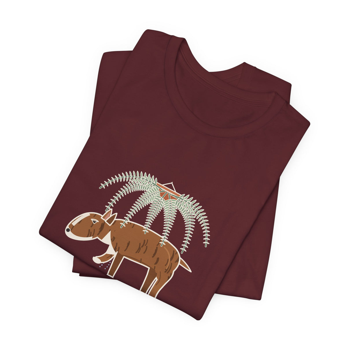 Bull Terrier T-Shirt - Trancing Under the Ferns Again Funny Ghost Walking Dog Tee