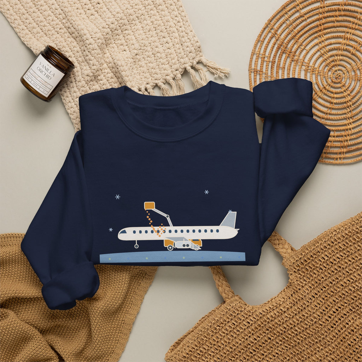 Holiday Travel Crewneck Sweatshirt - Still on the Deicing Pad Winter Flight Gift