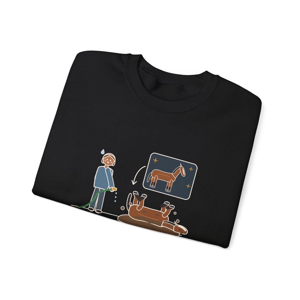 Horse Lover Crewneck Sweatshirt - Every Bath Ends in a Mud Roll