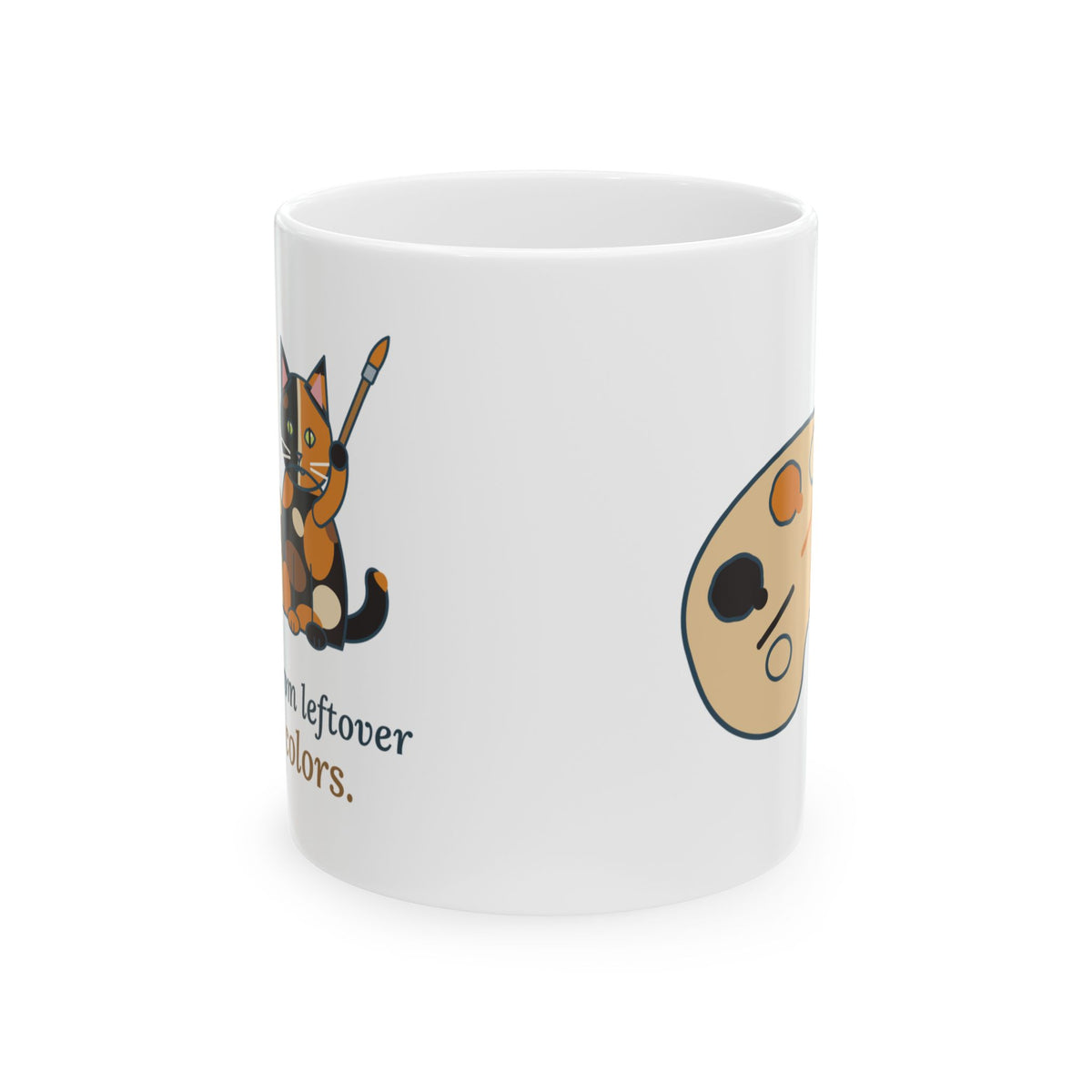 Tortie Cat Coffee Mug - Made From Leftover Cat Colors Tortoiseshell Mug