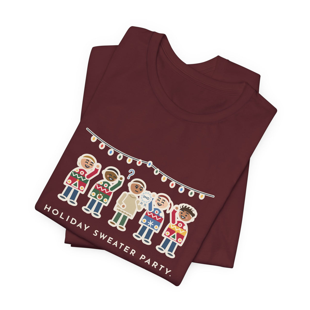Funny Holiday Sweater Party T-Shirt, Wore My Regular Winter Sweater, Won Second Place, Party Lineup Tee