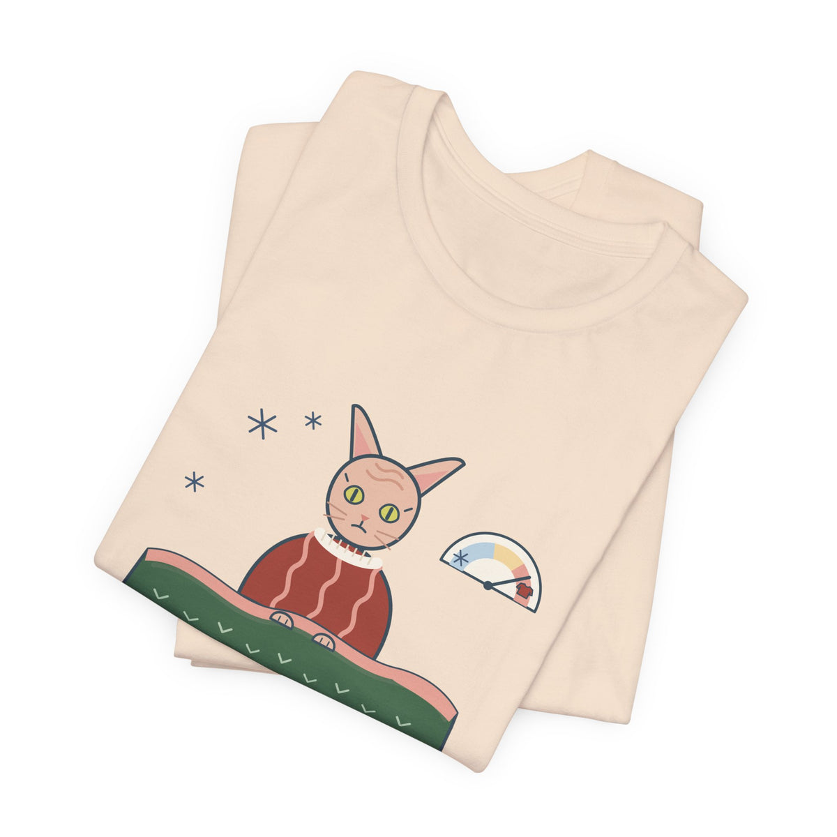 Hairless Cat T-Shirt - December Is a Sweater Emergency Funny Sphynx Cat Tee