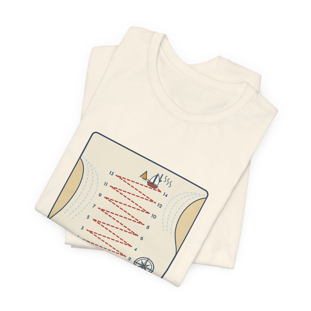 Sailing T-Shirt - Tacked Fourteen Times to Go a Mile Funny Sailor Tee