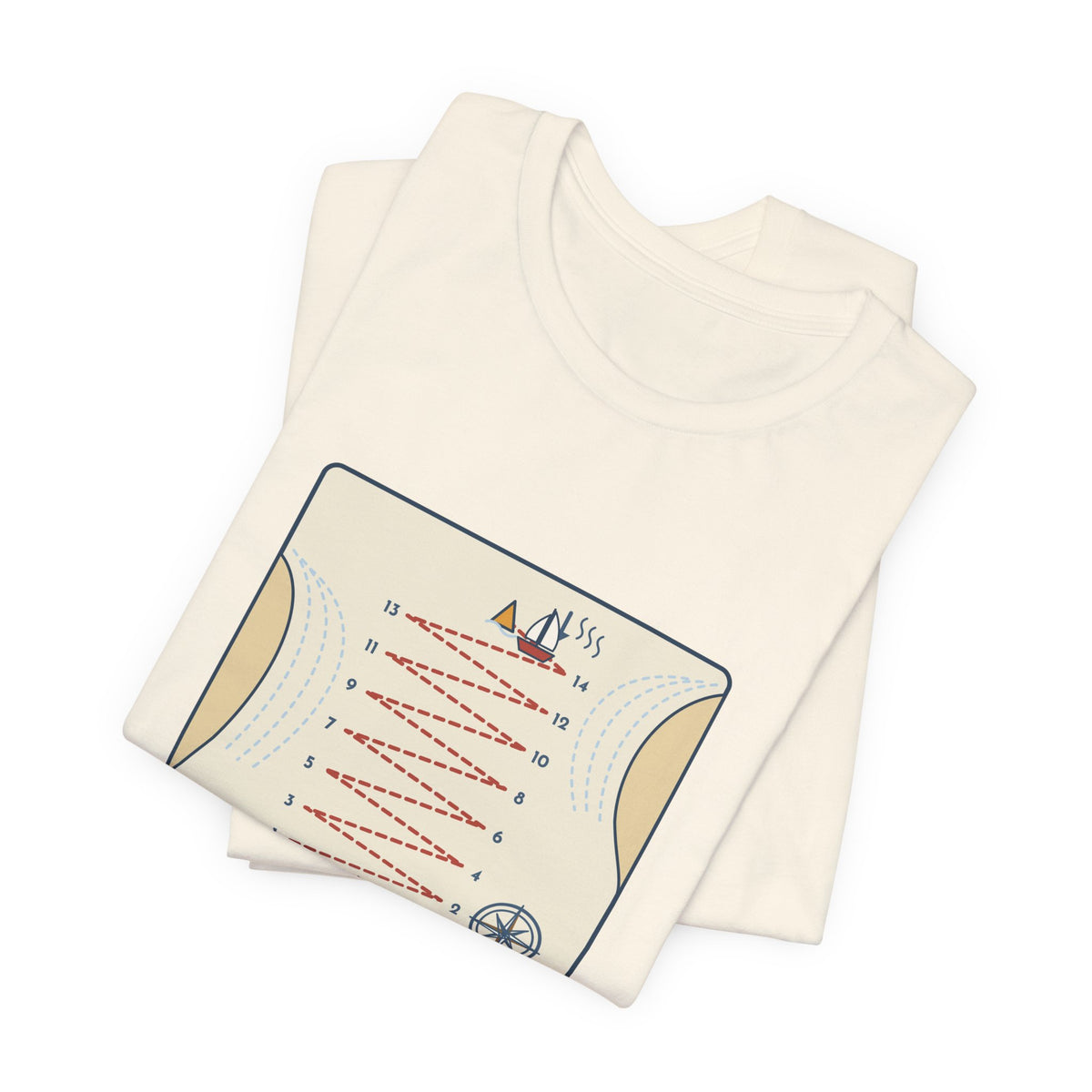 Sailing T-Shirt - Tacked Fourteen Times to Go a Mile Funny Sailor Tee
