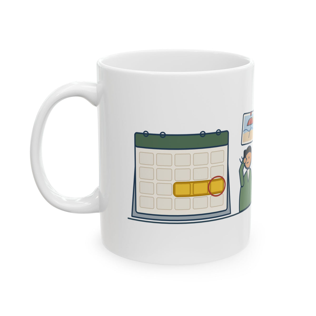 Clinical Research Nurse Mug - Visit Window Closes Friday, Participant Is at the Beach