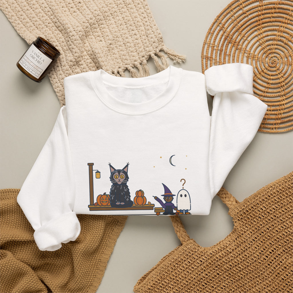 Lykoi Cat Crewneck Sweatshirt - Trick-or-Treaters Thought He Was a Decoration