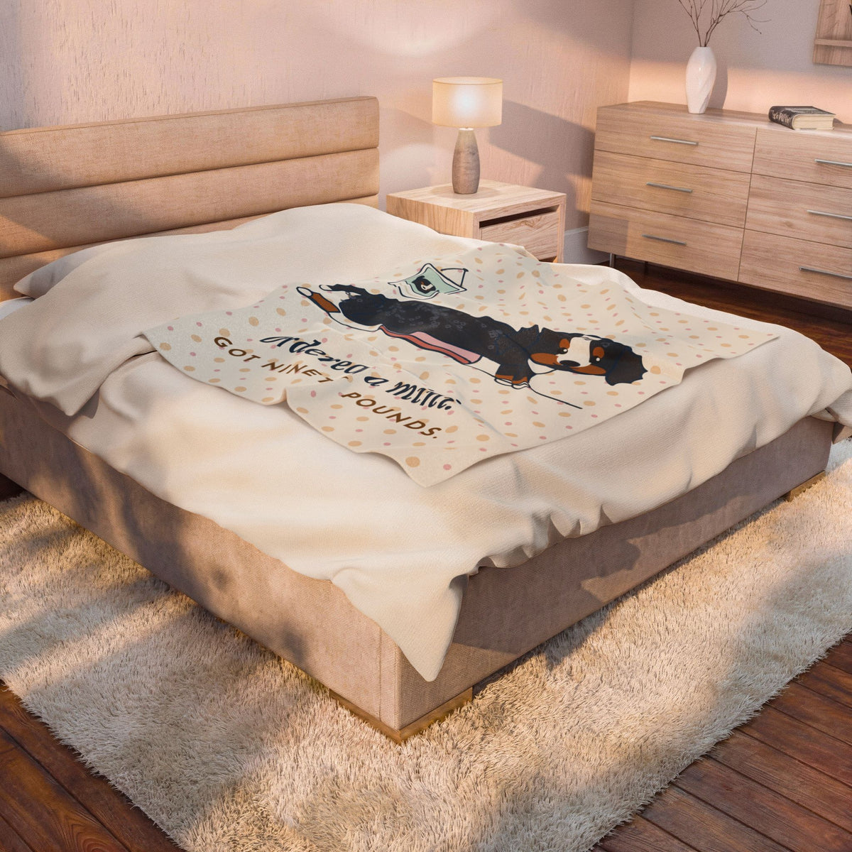 Bernedoodle Blanket - Ordered a Mini. Got Ninety Pounds. Velveteen Plush Throw