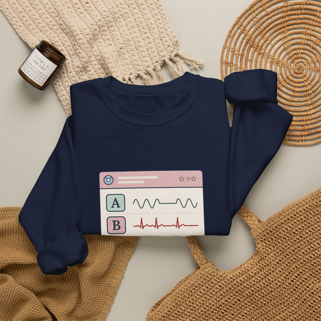 NICU Nurse Crewneck Sweatshirt - A's, B's and D's. Not a Report Card. Neonatal Nurse Gift
