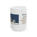 Hung Them on the House, The Neighbor Supervised from His Driveway with Coffee 15oz Mug, Large Funny Christmas Lights Coffee Mug
