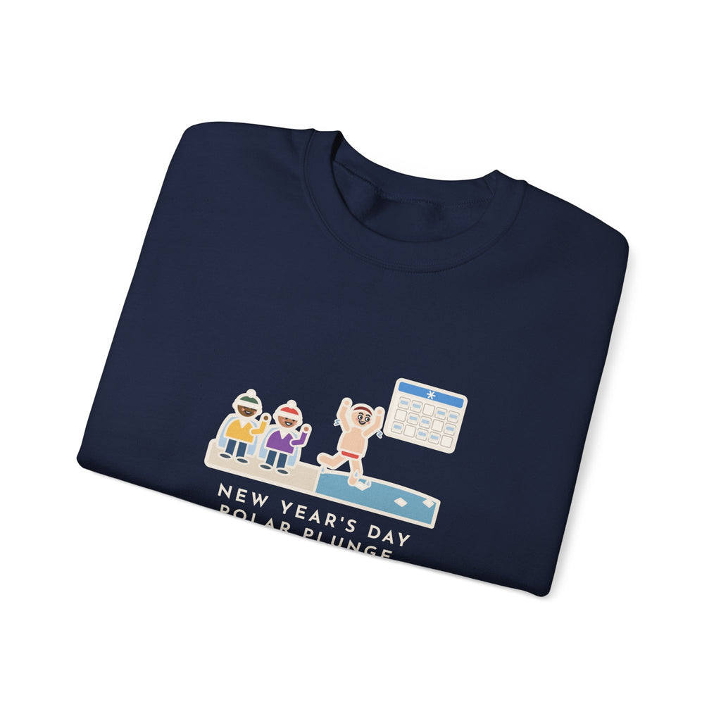 New Year's Day Plunge Sweatshirt, In the Water Four Seconds, Told the Story for a Month, Funny Frosty Beach Crewneck