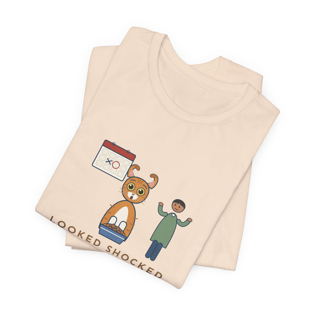American Curl Cat T-Shirt - Looked Shocked at Breakfast, Same Breakfast as Yesterday Funny Cat Tee