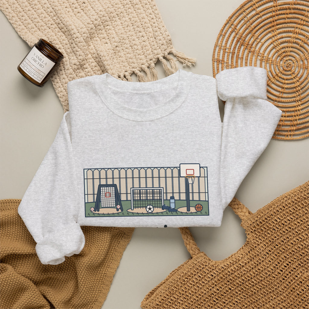 Practice Makes Perfect Sweatshirt, Youth Sports Proverb Crewneck, Backyard Practice