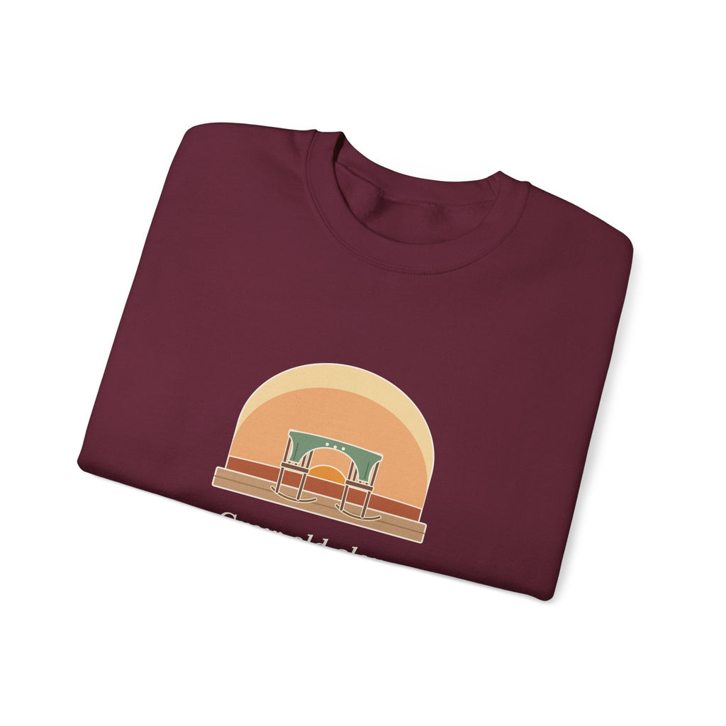 Grow Old Along with Me Sweatshirt, Anniversary Browning Quote Crewneck with Porch Rocking Chairs