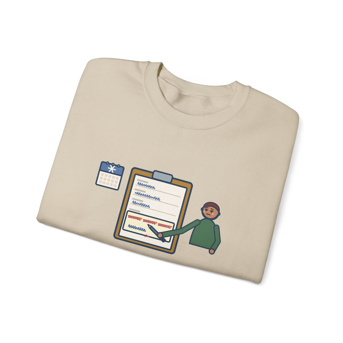 January Sweatshirt, Third Week, Still Writing Last Year on Every Form, Funny Date Field Crewneck