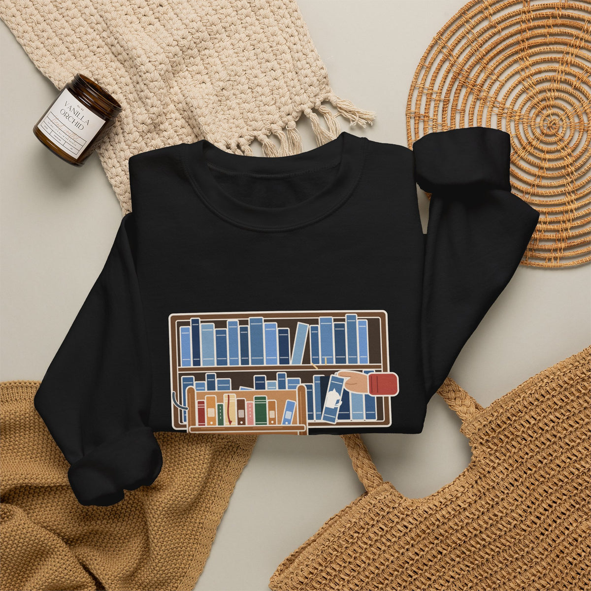 School Librarian Crewneck Sweatshirt - A Blue Book About a Dog. I'm On It.