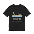 Emerson Quote T-Shirt, Adopt the Pace of Nature, Her Secret Is Patience, Nature Tortoise and Snail Tee