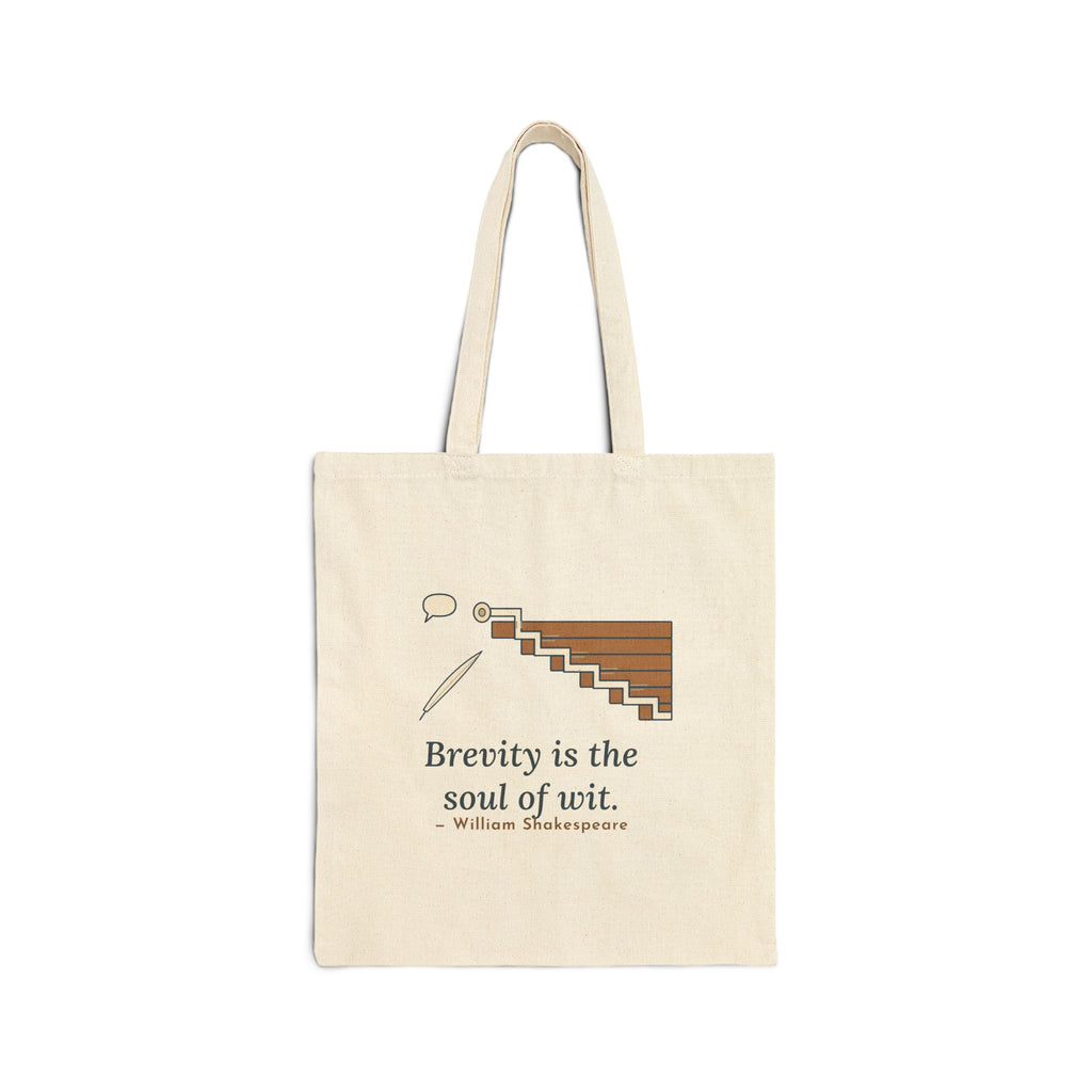 Brevity Is the Soul of Wit Tote Bag, Literary Shakespeare Quote Tote with Endless Scroll