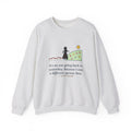 It's No Use Going Back to Yesterday Sweatshirt, Growth Lewis Carroll Quote Crewneck with Calendar Path