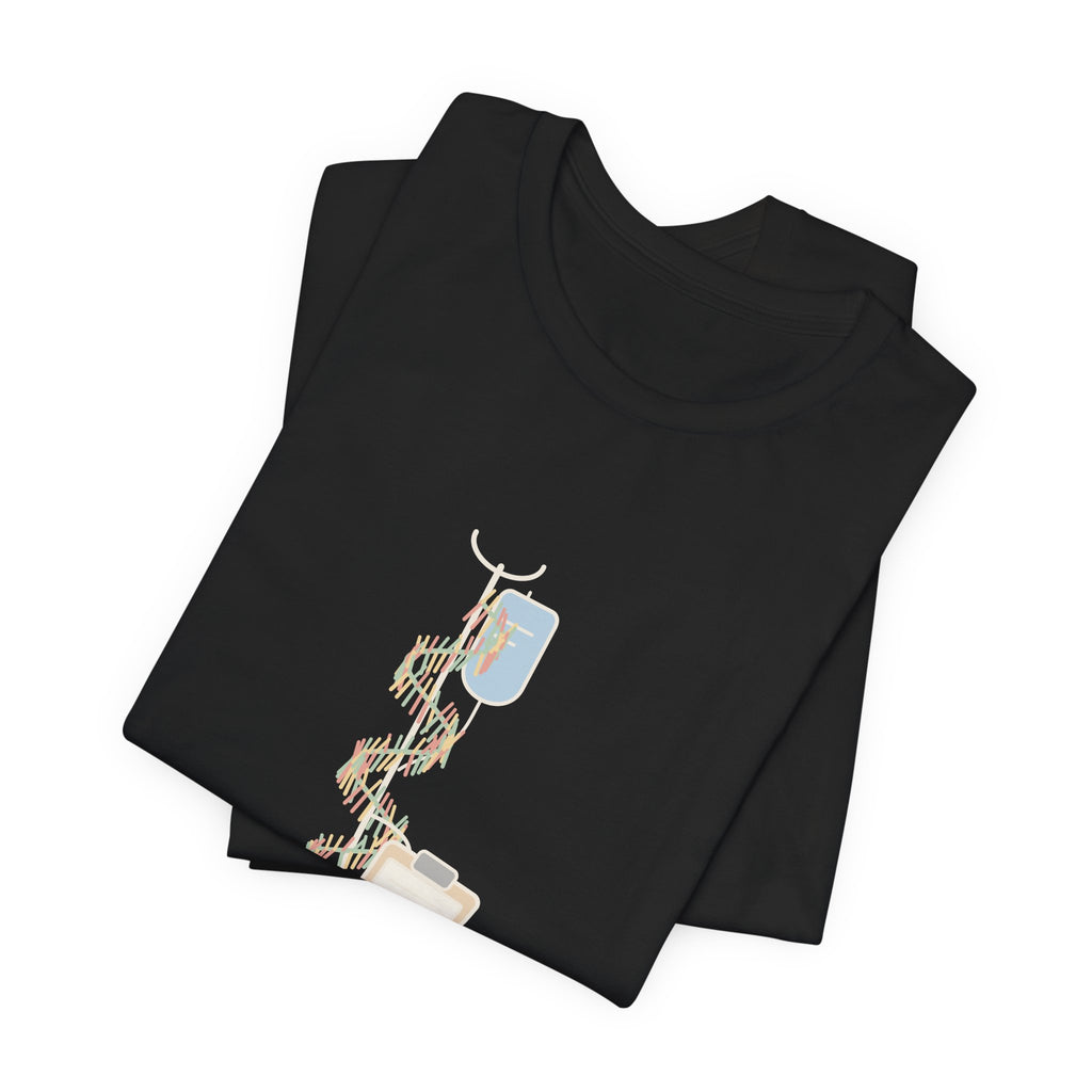 Funny Nurse Christmas T-Shirt - Tinsel on the IV Pole. Infection Control Has Notes. Nursing Tee