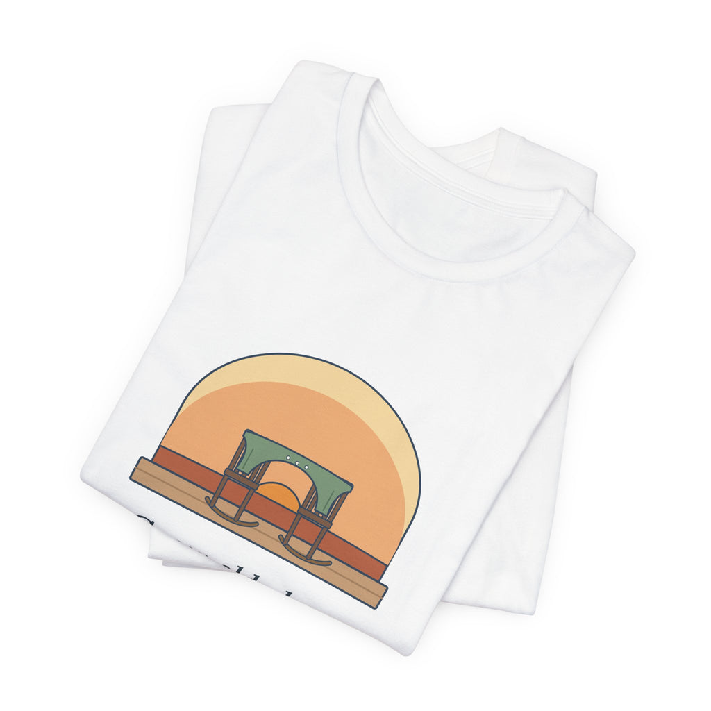 Browning Quote T-Shirt, Grow Old Along with Me, Anniversary Porch Rocking Chairs Tee
