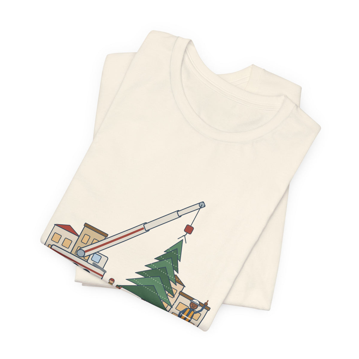 Crane Operator T-Shirt - Set the Town Christmas Tree. The Signalman Says It's Straight.
